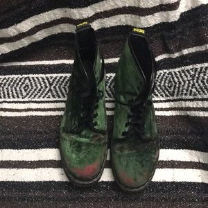 Vintage Green Velvet Dr. Martens